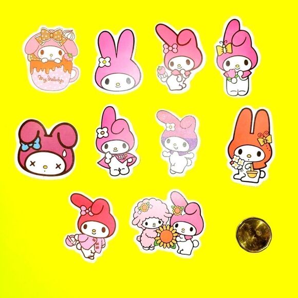 3/$20 Brand New 10x Waterproof Sanrio Melody Stickers - Picture 1 of 1